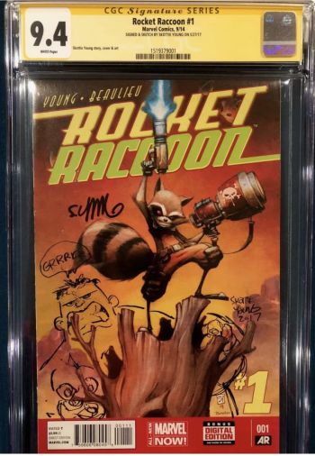 Image of Skottie Young Hulk and Rocket Raccoon #1 CGC Signature Series