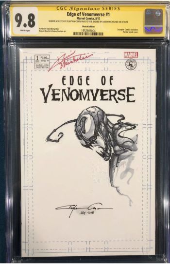 Image of Clayton Crain Edge of Venomverse #1 Sketch Cover CGC 9.8