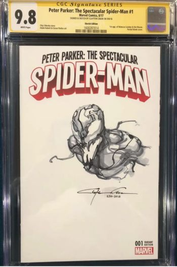 Image of Clayton Crain Peter Parker: Spectacular Spider-Man #1 Venom Variant CGC 9.8