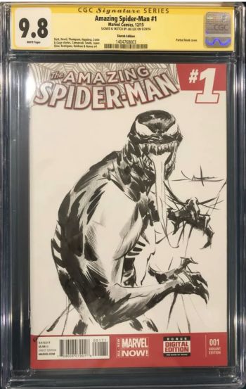 Image of Jae Lee Venom Amazing Spider-Man #1 CGC 9.8 Sketch Cover