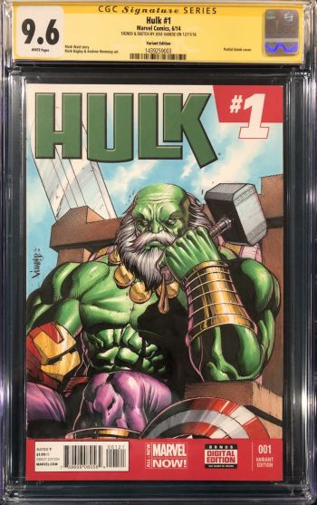 Image of Jose Varese original sketchHulk #1 CGC Signature Series 9.6