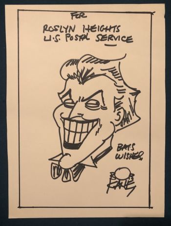 Image of Bob Kane The Joker Sketch for Roslyn Heights Postal Service