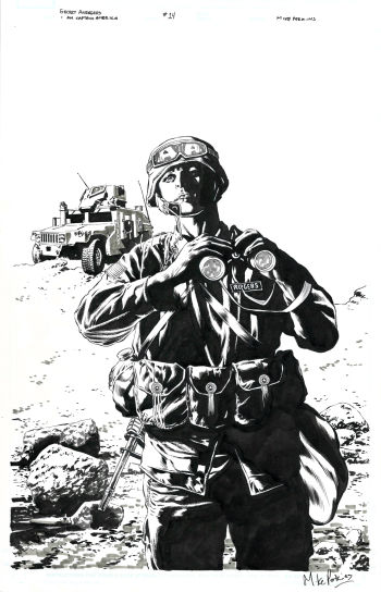 Image of Secret Avengers vol. 1 #14 1:20 "I am Captain America" Variant Cover by Mike Perkins