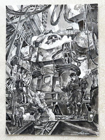 Image of MS-06 Zaku II Mobile Suit - Original Art