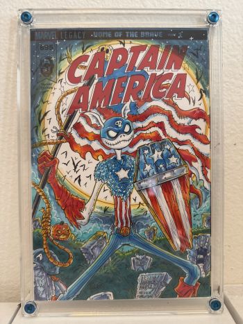 Image of Captain America Jack Skellington Sketch Cover by Josh Lyman