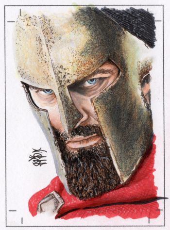 Image of Spartan Warrior Gerald Butler Sketch Card