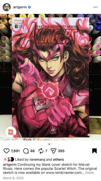 Image of Scarlet Witch Sketch Cover by Artgerm