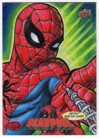 Image of Spider-Man and Deadpool Upper Deck Sketch Card
