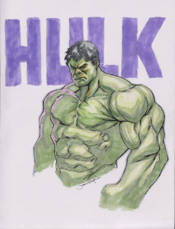 Image of Hulk Pin Up Marker Sketch