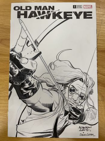 Image of Old Man Hawkeye sketch by Aedandraws and Steve Lieber