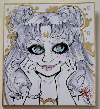 Image of Sailor Moon Original Art on Japanese Shikishi