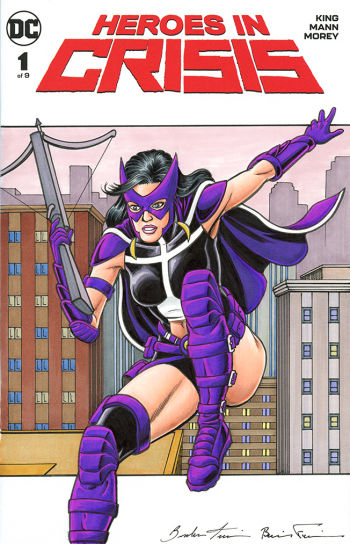 Image of HEROES IN CRISIS THE HUNTRESS Sketch Cover by the Fraim Bros.!