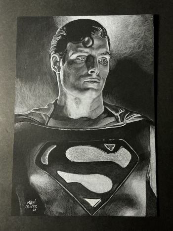 Image of 9x12 Superman Portrait by Mari Oliver