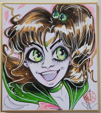 Image of Sailor Jupiter Original Art on Japanese Shikishi 