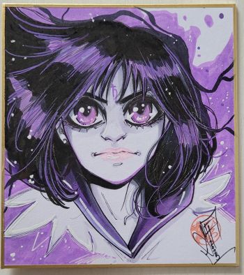 Image of Sailor Saturn Original Art on Japanese Shikishi 