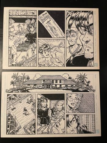 Image of Pineapple Man issue 9, page 11 OA by Sam Campos (2 pieces)