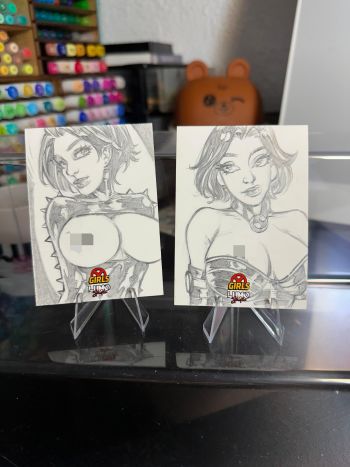 Image of 2- Xgirls Sketch Cards by Oz