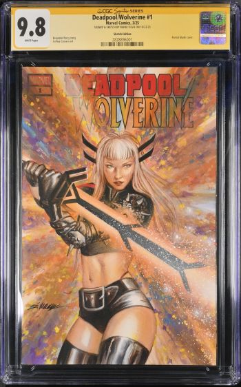 Image of Deadpool Wolverine #1 Signed Sketch Cover CGC 9.8