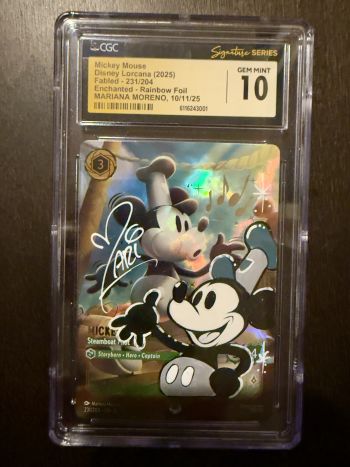 Image of Steamboat Mickey Enchanted Card CGC 10 Remarked