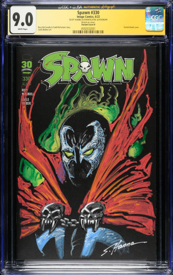 Image of Spawn #330 CGC 9.0 Signed Sketch Cover