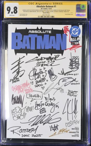 Image of Absolute Batman #1 1st Print Sketch Cover Signed by Various Artists SDCC2025