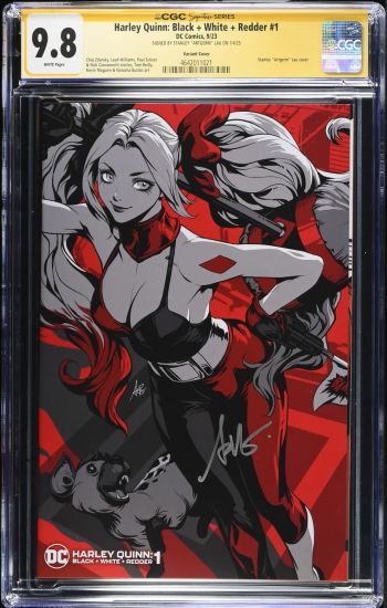 Image of Harley Quinn: Black + White + Redder #1 CGC 9.8 Signed by Stanley "Artgerm" Lau
