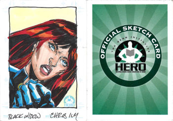 Image of BLACK WIDOW Hero Initiative sketchcard by Chris Ivy