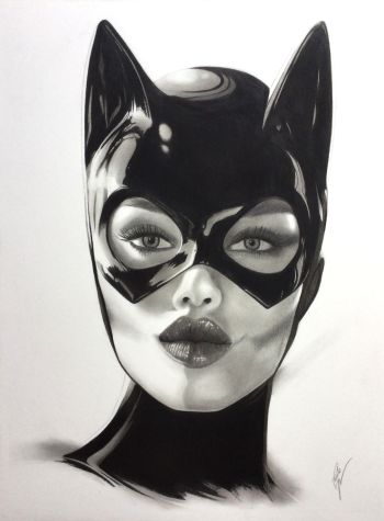 Image of Catwoman - Original graphite drawing.