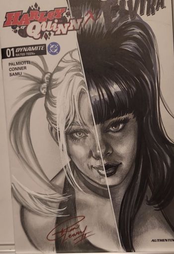 Image of Harley Quinn and Elvira Sketch Cover