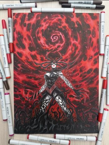 Image of Hela Queen in Black – 11”x17”