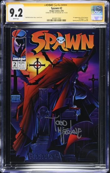 Image of Spawn #2 CGC 9.2 Signed by Todd McFarlane