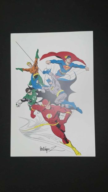 Image of DC UNIVERSE 12x24 COLOR PRINT SIGNED JOSE LUIS GARCIA LOPEZ