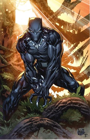 Image of BLACK PANTHER COLOR PRINT SIGNED KEN LASHLEY