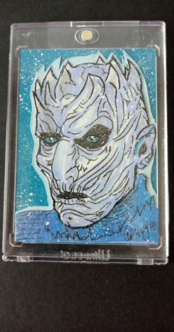 Image of NIGHT KING GAME OF THRONES MULTILEVELED ORIGINAL SKETCH CARD SIGNED MIKE DOHERTY