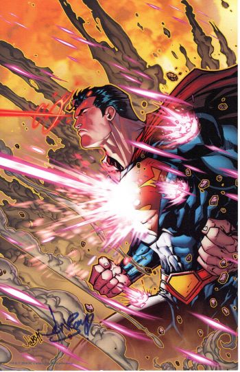 Image of SUPERMAN COLOR PEARLESCENT PRINT SIGNED JONBOY MEYERS
