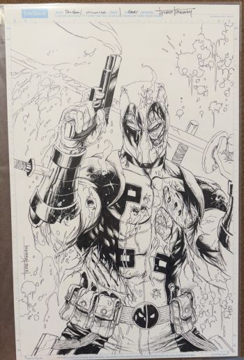 Image of Tyler Kirkham Deadpool Original Art Cover