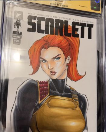 Image of Scarlett #1 CGC SS Ryan Kincaid Sketch cover