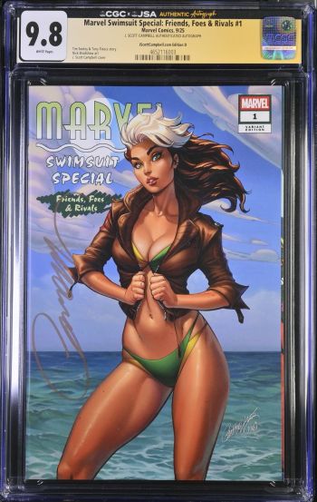 Image of Marvel Swimsuit Special: Friends, Foes & Rivals #1 CGC 9.8 Signed by J. Scott Campbell