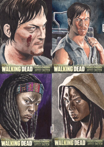 Image of The Walking Dead Season 3 Official Sketch Cards by Matias Streb