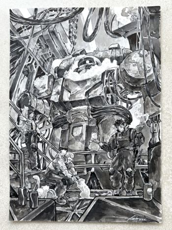 Image of MS-06 Zaku II Mobile Suit - Original Art