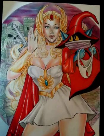 Image of She-Ra and Orko 11x17 Color Illustration