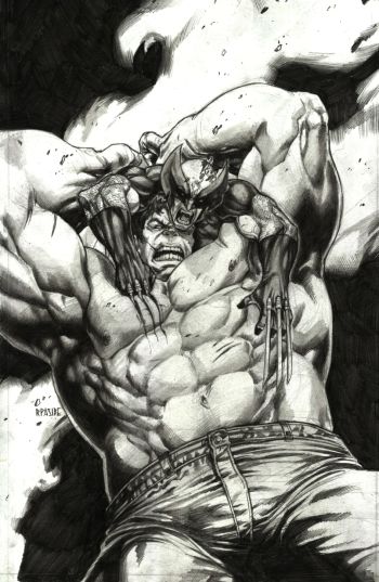 Image of Wolverine vs Hulk Original Art