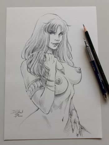 Image of Vampirella - Pencil Sketch by Rafael Paiva
