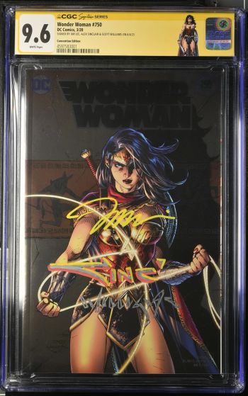 Image of Wonder Woman #750 CGC 9.6 Signed by Jim Lee, Alex Sinclair & Scott Williams