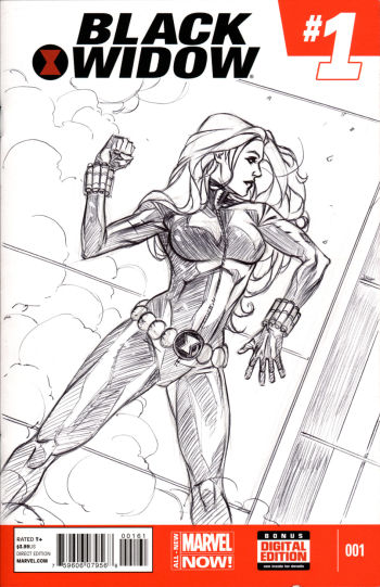 Image of Black Widow v6 #1 Black Widow Sketch Cover by Drew Edward Johnson