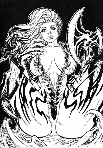 Image of Carnage Mary Jane Original Ink art by LC Freitas