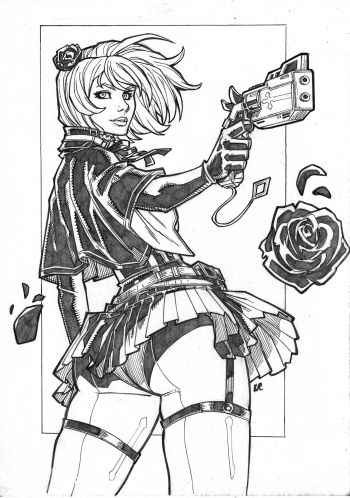 Image of Renoa Chaos Zero Night Original Pencil Art by LC Freitas