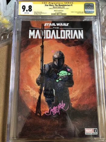 Image of Star Wars: The Mandalorian #1 Maleev Variant CGC 9.8 Signed & Sketched by Rose Besch