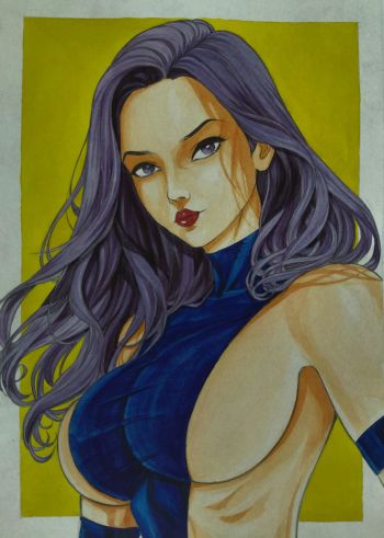 Image of Psylocke Pin Up, 9" X 12"