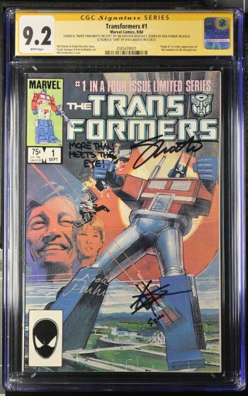Image of Transformers #1 CGC 9.2 Signed by Rick Parker